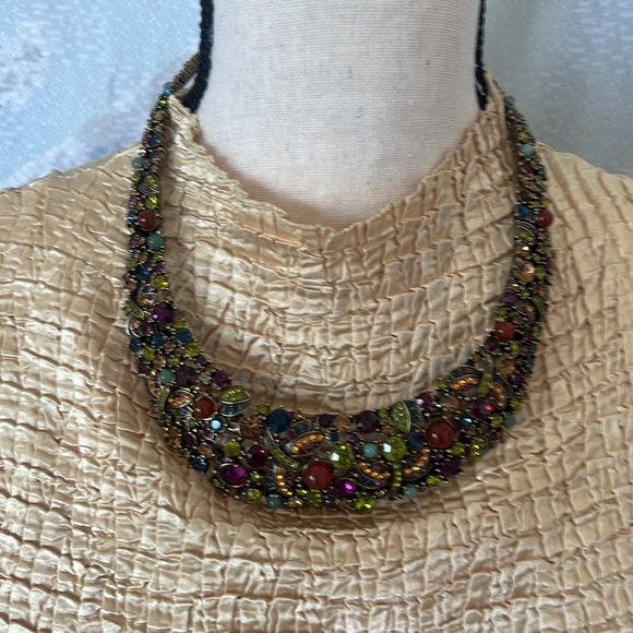 Heidi Daus Vintage Fantasy in Flight Dragonfly Collar Necklace and Earring Set - Picture 2 of 12